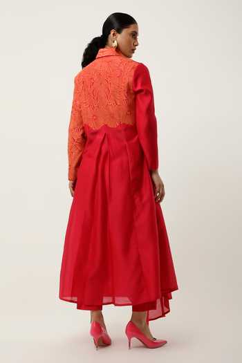 Jajaabor Cutwork Overlap Angrakha With Pant 