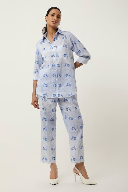 Jajaabor Scooter Print Shirt With Pant 