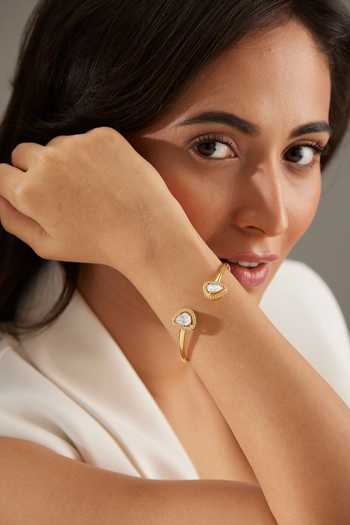 Buy Mirelle Gold Plated Imitation Diamonds Radia Polki Moissanite Embellished Bracelet at Aza Fashions Buy_Mirelle_Gold Plated Imitation Diamonds Radia Polki Moissanite Embellished Bracelet_at_Aza_Fashions