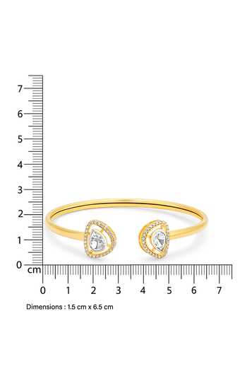Buy Mirelle Gold Plated Imitation Diamonds Radia Polki Moissanite Embellished Bracelet Online at Aza Fashions Buy_Mirelle_Gold Plated Imitation Diamonds Radia Polki Moissanite Embellished Bracelet_Online_at_Aza_Fashions