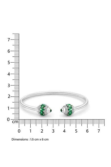 Mirelle_Green Stones Lilah Embellished Cuff Bracelet_Online_at_Aza_Fashions