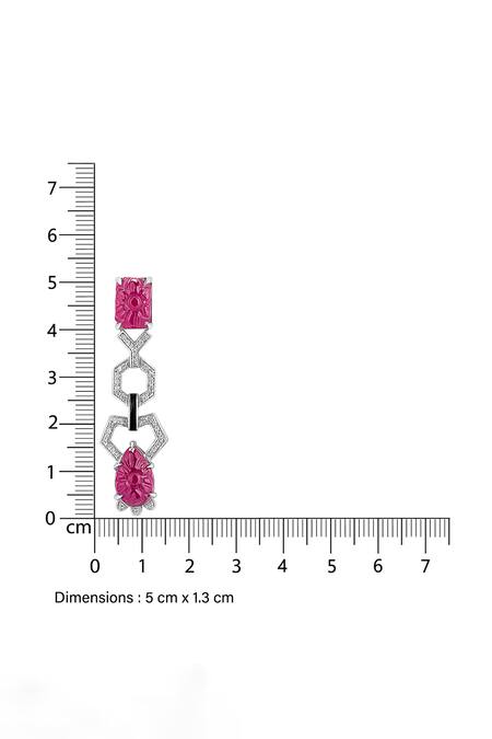 Buy_Mirelle_Red Crystals Sofia Carved Ruby Embellished Drops_Online_at_Aza_Fashions
