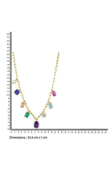 Buy Mirelle Multi Color Skyler Stone Embellished Necklace Online at Aza Fashions Buy_Mirelle_Multi Color Skyler Stone Embellished Necklace_Online_at_Aza_Fashions