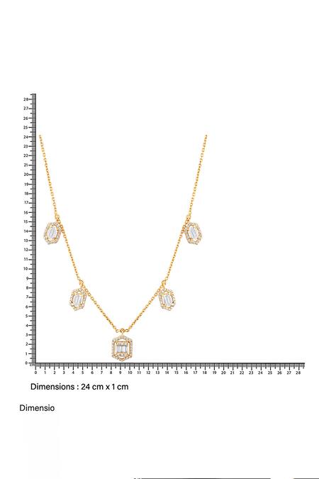 Shop Mirelle White Gloria Diamond Embellished Necklace Online at Aza Fashions Shop_Mirelle_White Gloria Diamond Embellished Necklace_Online_at_Aza_Fashions