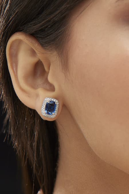 Buy_Mirelle_Blue Stones, Diamonds Brea Sapphire Pendant Necklace Set_Online_at_Aza_Fashions