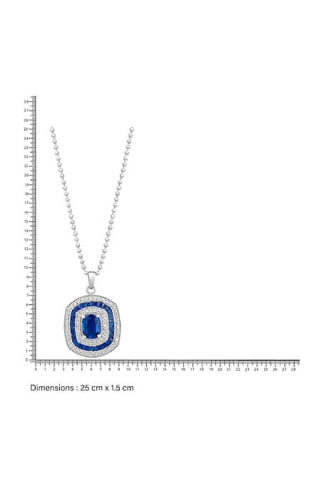 Mirelle_Blue Stones, Diamonds Brea Sapphire Pendant Necklace Set_at_Aza_Fashions