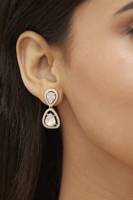 Mirelle_Red Beads, Diamonds Preet Polki Pendant Necklace Set_Online_at_Aza_Fashions