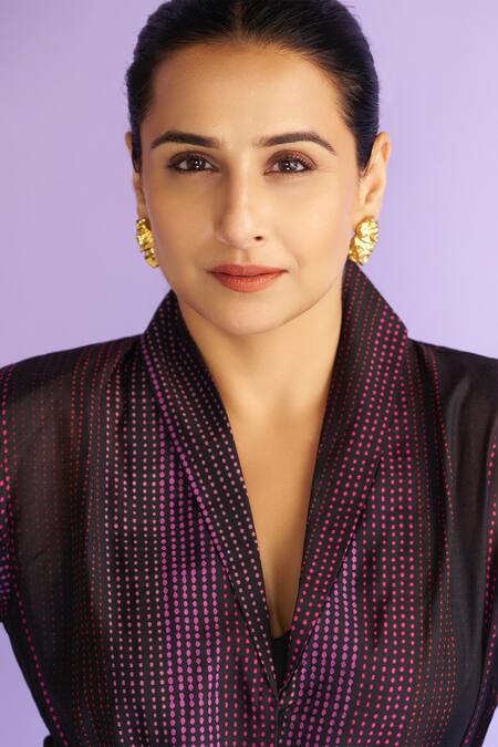 Shop_Seeaash_Black Dupion Silk Printed Dotted Stripes Shawl Lapel Safar Blazer And Pant Set