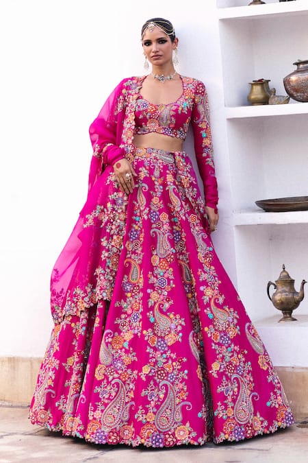 Mrunalini Rao Ayoni Paisley Gul Embroidered Bridal Lehenga Set 