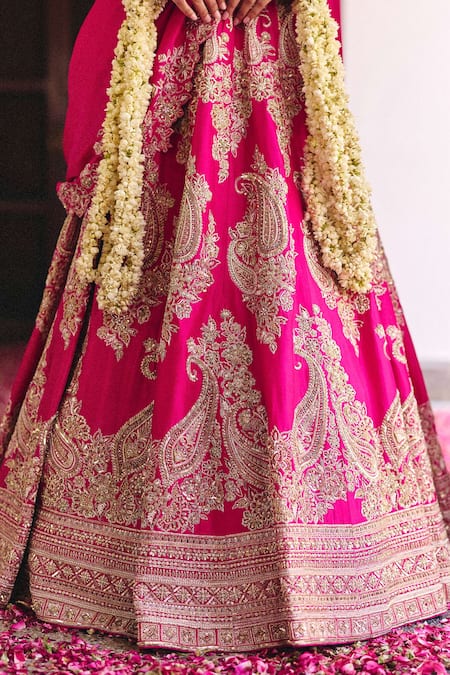 Buy Mrunalini Rao Pink , Satin Zari, Embroidery, Pearls Safar Bahar Bridal Lehenga Set Online at Aza Fashions Buy_Mrunalini Rao_Pink , Satin Zari, Embroidery, Pearls Safar Bahar Bridal Lehenga Set _Online_at_Aza_Fashions
