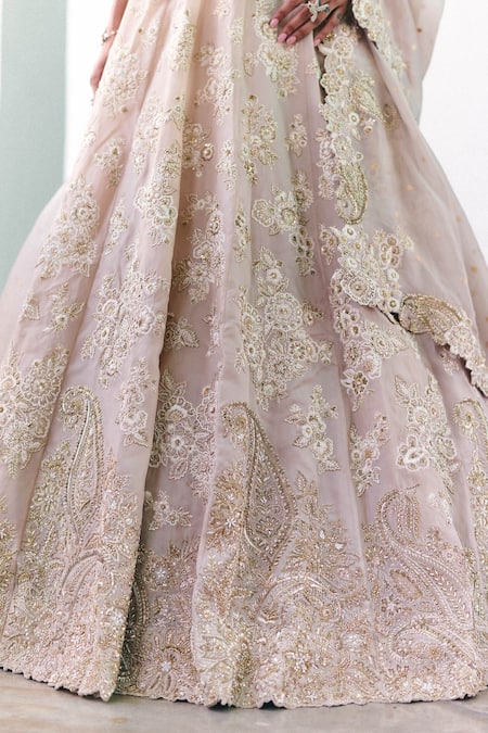 Shop Mrunalini Rao Ivory Silk, Organza Pearls, Zari Sweetheart Dakshayani Embroidered Lehenga Set Online at Aza Fashions Shop_Mrunalini Rao_Ivory Silk, Organza Pearls, Zari Sweetheart Dakshayani Embroidered Lehenga Set _Online_at_Aza_Fashions