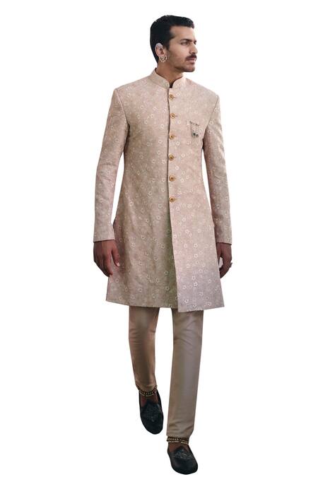 Buy Mrunalini Rao Beige Silk Embroidery Sambhuya Floral Sherwani Set Online at Aza Fashions Buy_Mrunalini Rao_Beige Silk Embroidery Sambhuya Floral Sherwani Set _Online_at_Aza_Fashions