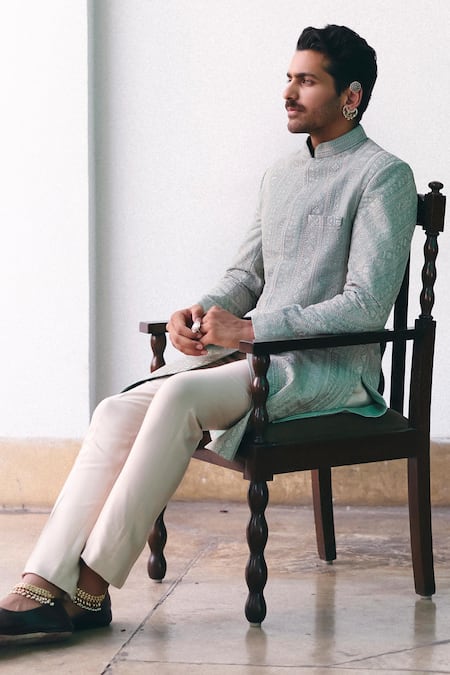 Mrunalini Rao Varenya Embroidered Sherwani Pant Set 