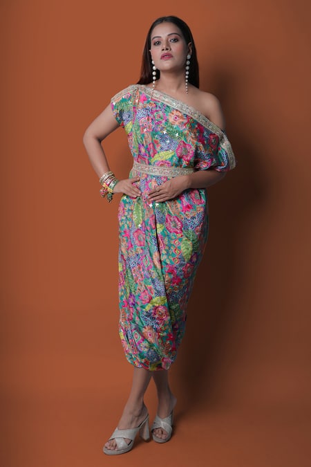 Meghna shah Off-Shoulder Printed Dress 