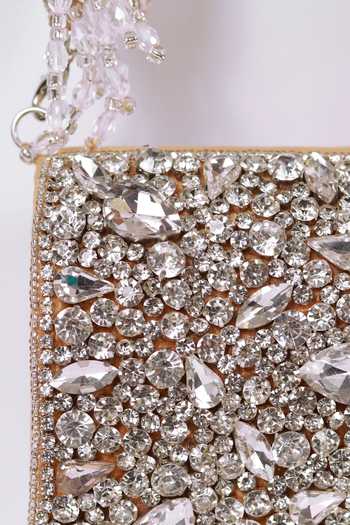The Tan Clan_Gold Crystals Grace Embroidered Clutch _at_Aza_Fashions