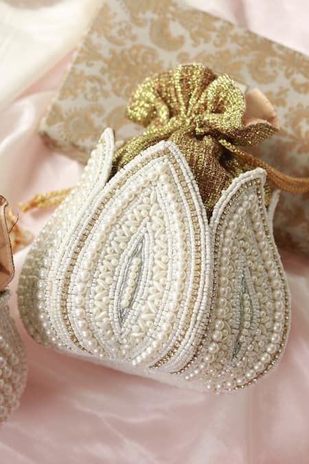 The Tan Clan Shravana Pearl Embroidered Potli 