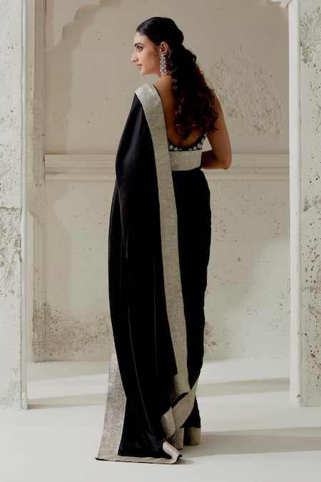 Ranian Woven Gota Edging Saree With Embroidered Blouse 