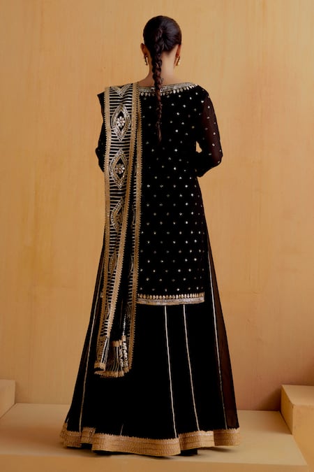 Ranian Gota Patti Embroidered Kurta Lehenga Set 