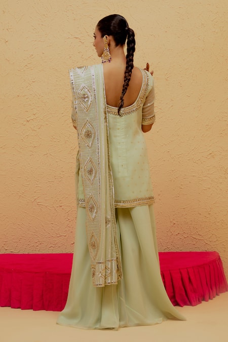 Ranian Gota Embroidered Short Kurta Sharara Set 