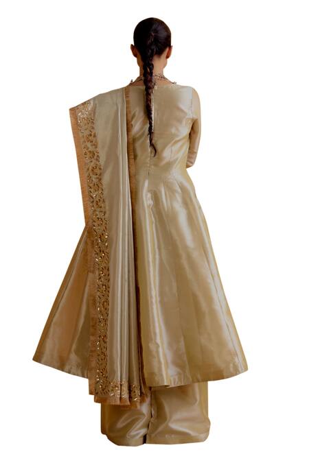 Buy Ranian Pink Tissue, Silk Embroidery, Zari V-neck Kalidar Kurta Set Online at Aza Fashions Buy_Ranian_Pink Tissue, Silk Embroidery, Zari V-neck Kalidar Kurta Set _Online_at_Aza_Fashions