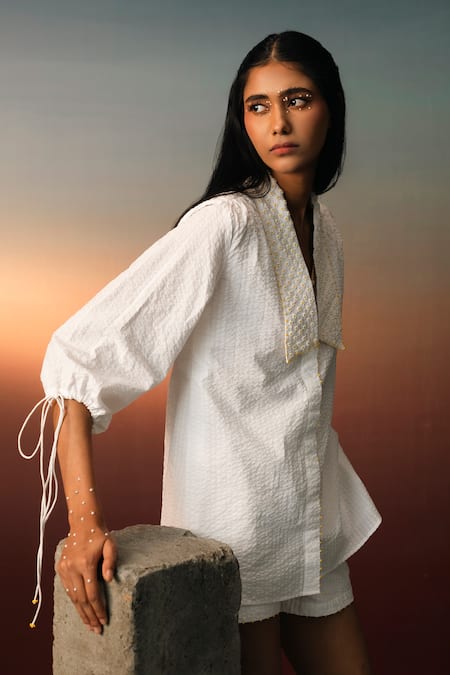Karishma Kajaria Embroidered Collar Shirt 