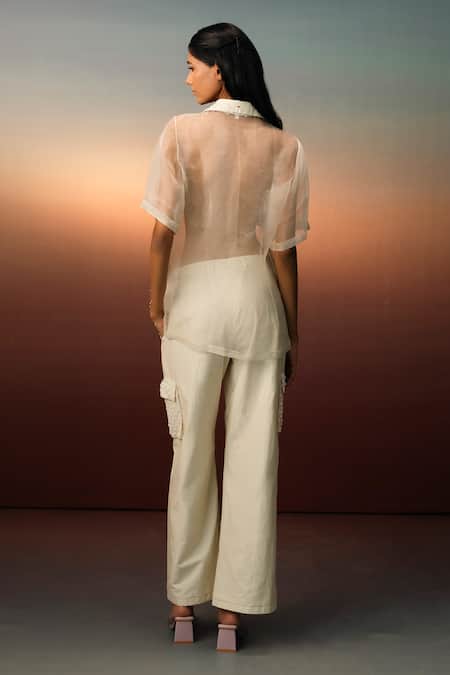 Karishma Kajaria Pearl Embroidered Shirt & Pant Set 