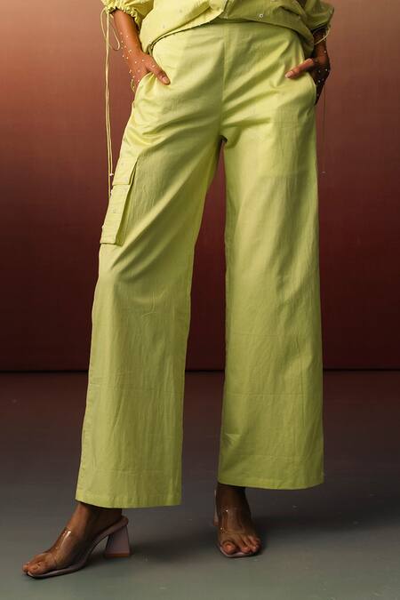 Karishma Kajaria Green Cotton, Silk Embroidery Mandarin Collar Hand Shirt With Trouser at Aza Fashions Karishma Kajaria_Green Cotton, Silk Embroidery Mandarin Collar Hand Shirt With Trouser _at_Aza_Fashions