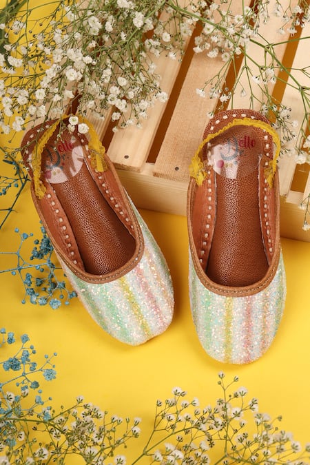 HELLO JR Crystal Embellished Mules 