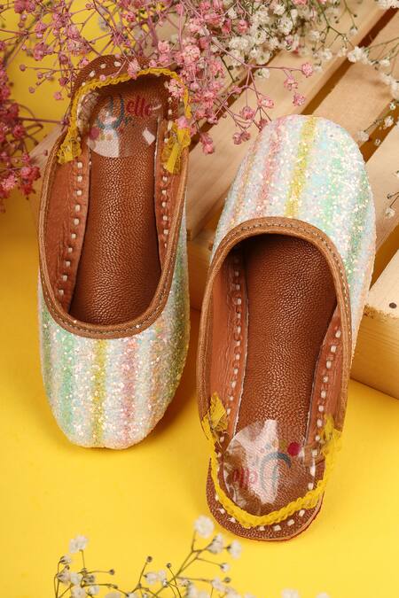 Hello JR_Silver Crystal Embellished Mules _Online_at_Aza_Fashions