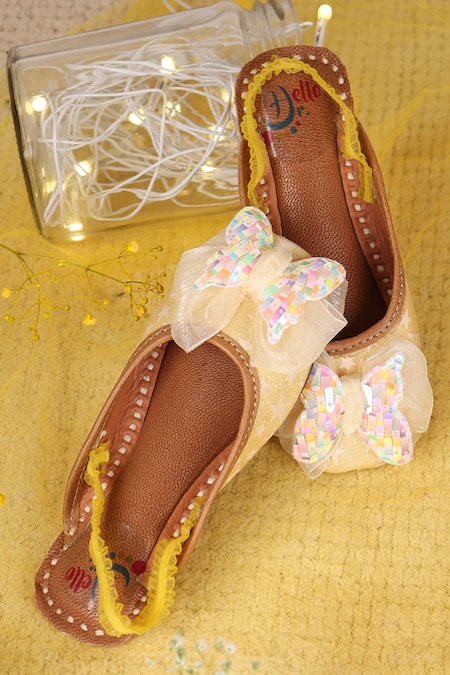 HELLO JR Hope Butterfly Applique Embellished Mules 