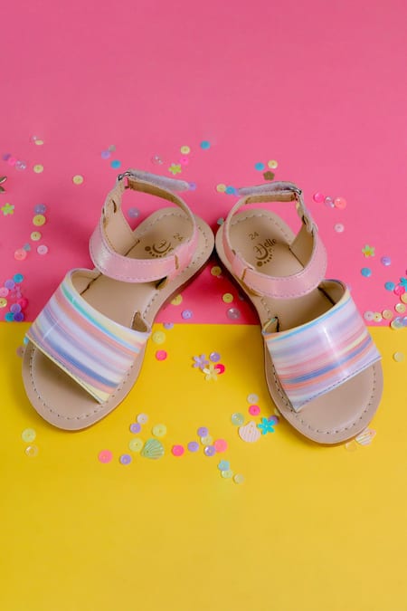 HELLO JR Flash Stripe Print Sandal 