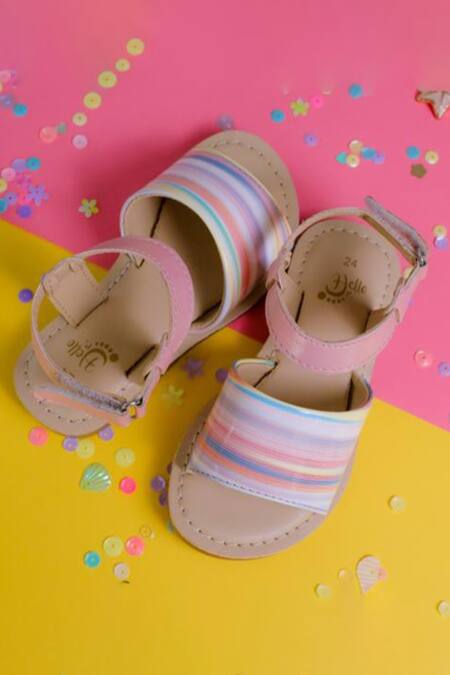 Hello JR_Multi Color Flash Stripe Print Sandal _Online_at_Aza_Fashions