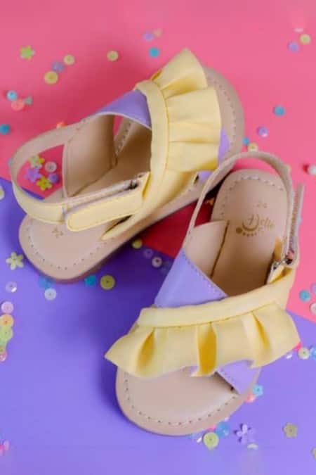 Hello JR_Multi Color Ruffles Smash Strap Sandal _Online_at_Aza_Fashions