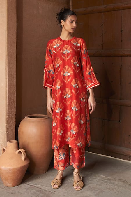 Archana Shah Shell Print Kurta & Pant Set 