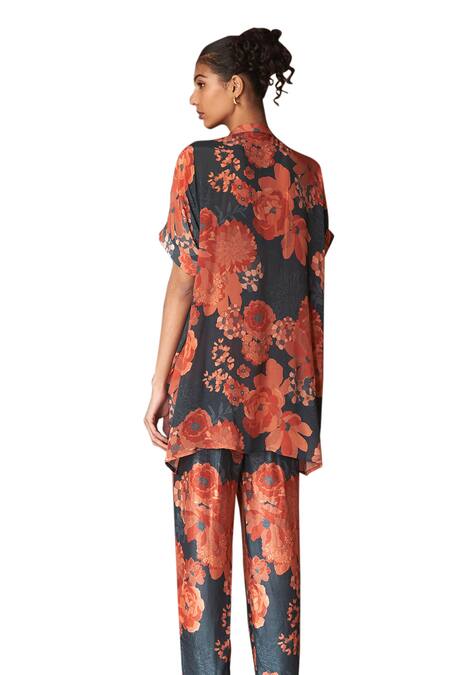 Buy Archana Shah Multi Color Bemberg Crepe Printed Floral Round Top And Pant Set Online at Aza Fashions Buy_Archana Shah_Multi Color Bemberg Crepe Printed Floral Round Top And Pant Set _Online_at_Aza_Fashions