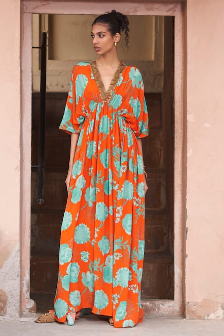 Archana Shah Floral Print Kaftan 