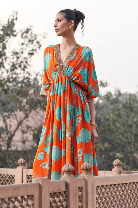 Archana Shah Floral Print Kaftan 