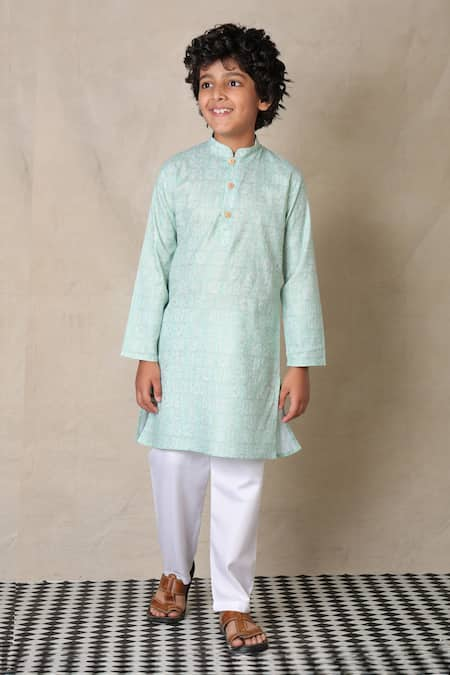 Anthrilo Geometric Print Kurta With Pyjama 