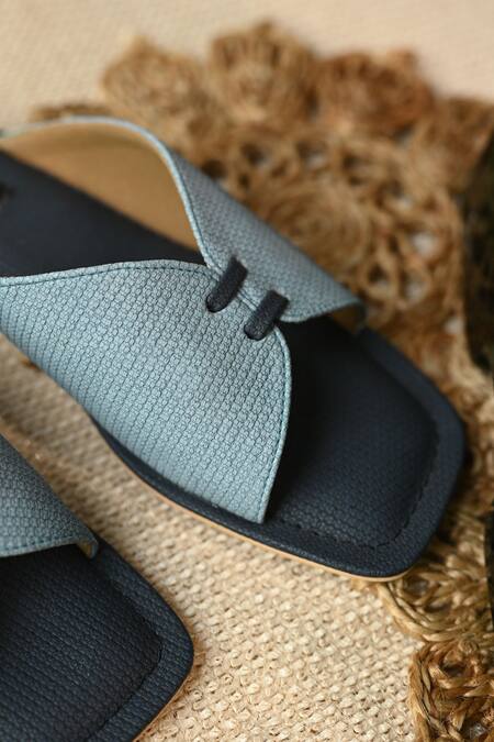 Miraki Blue Textured Pattern Flats Online at Aza Fashions Miraki_Blue Textured Pattern Flats _Online_at_Aza_Fashions