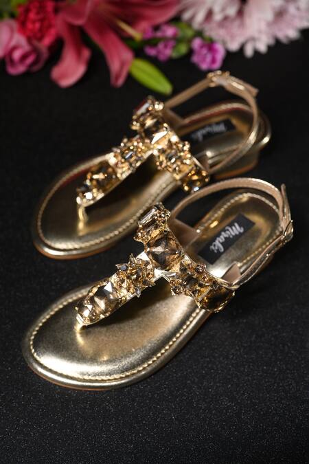 Miraki_Silver Stones Studded Heels _at_Aza_Fashions