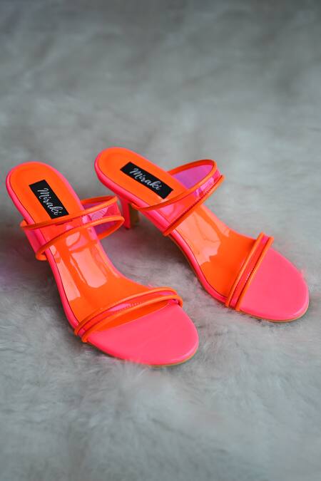 Buy Miraki Pink Colorblock Transparent Strap Heels Online at Aza Fashions Buy_Miraki_Pink Colorblock Transparent Strap Heels _Online_at_Aza_Fashions
