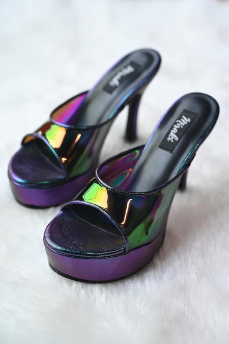 Miraki Holographic High Platform Heels 