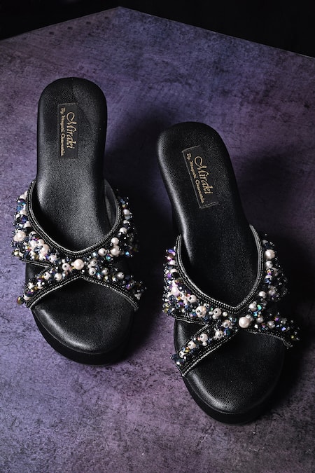 Miraki Bead & Pearl Embellished Wedges 