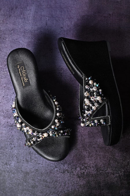Miraki Bead & Pearl Embellished Wedges 