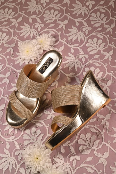 Miraki Zari Thread Embroidered Wedges 