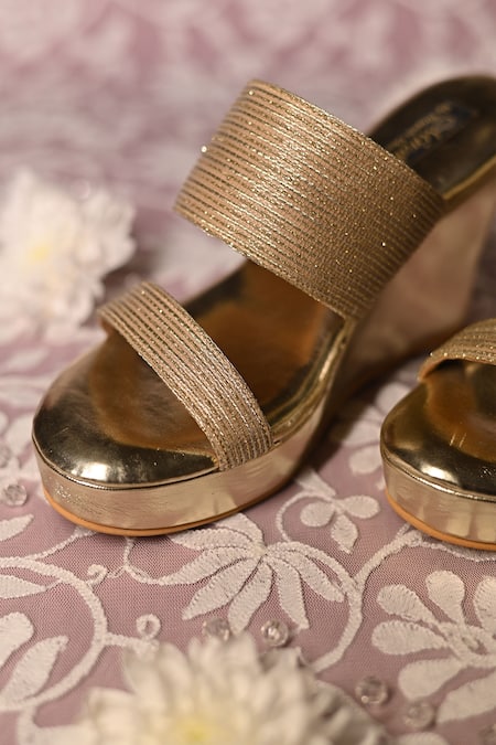 Shop_Miraki_Gold Zari Thread Embroidered Wedges _Online_at_Aza_Fashions
