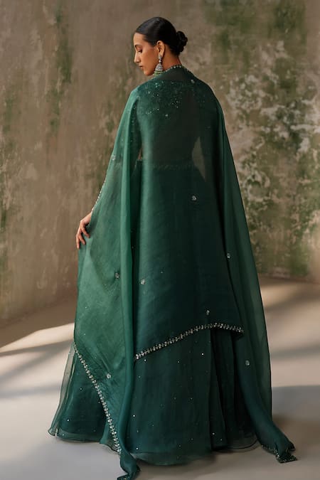 Zoon Scattered Sequin Embroidered Skirt Set 