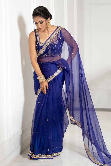 Gul By Aishwarya Embroidered Border Saree With Blouse 