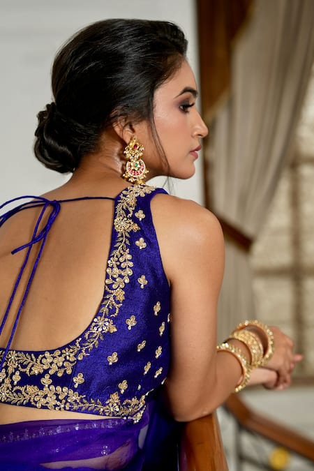 Gul By Aishwarya Embroidered Border Saree With Blouse 