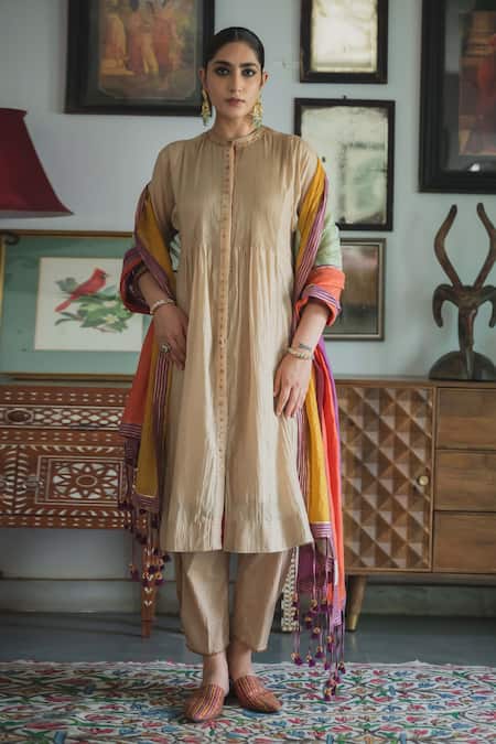 Swatti Kapoor Multi Color Chanderi Tassels Jashan Hand Woven Dupatta Online at Aza Fashions Swatti Kapoor_Multi Color Chanderi Tassels Jashan Hand Woven Dupatta _Online_at_Aza_Fashions